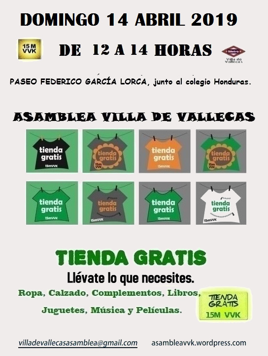 Cartel Tienda Gratis 14 ABR 2019-2